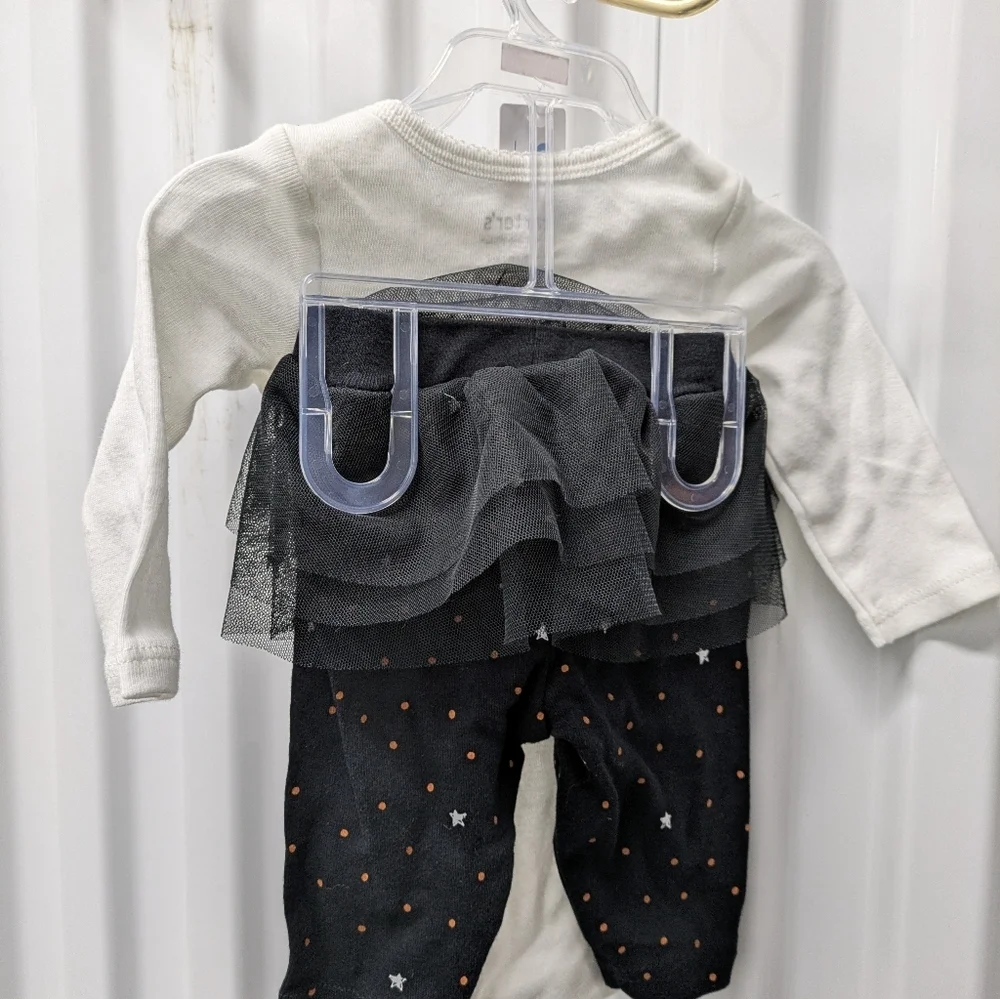 Carter's White and Black Ghost Bodysuit Set